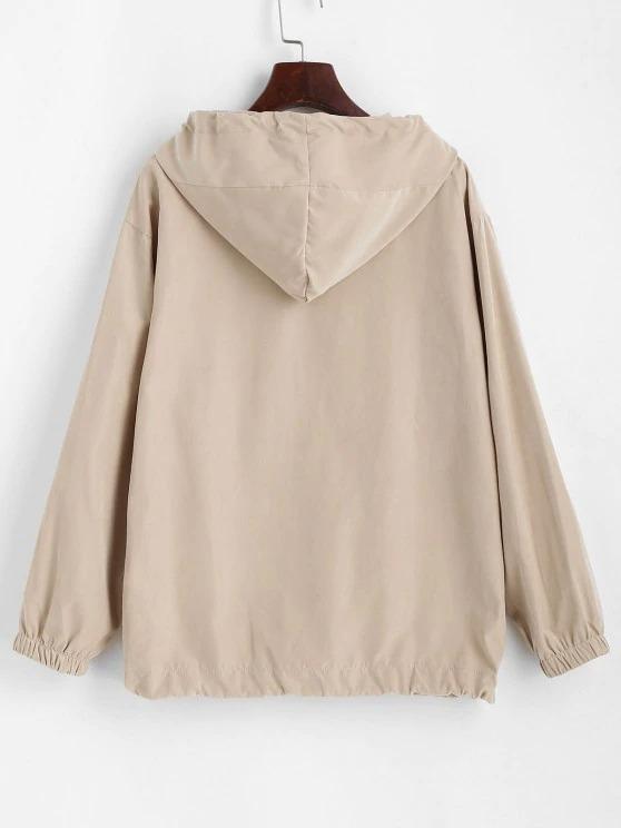 Hooded Front Pocket Drawstring Jacket - LuckyFash™