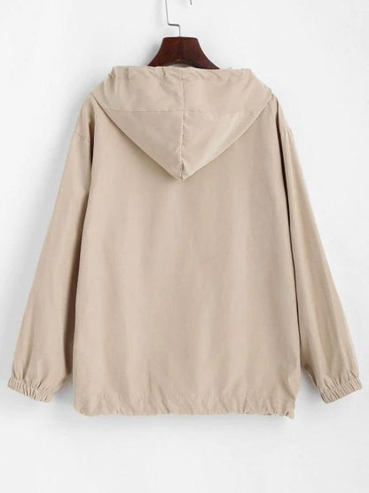 Hooded Front Pocket Drawstring Jacket - LuckyFash™