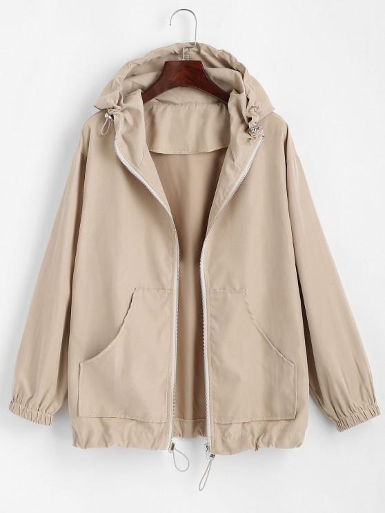 Hooded Front Pocket Drawstring Jacket - LuckyFash™