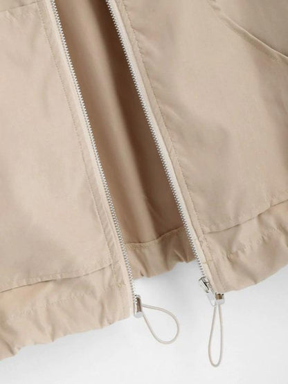 Hooded Front Pocket Drawstring Jacket - LuckyFash™