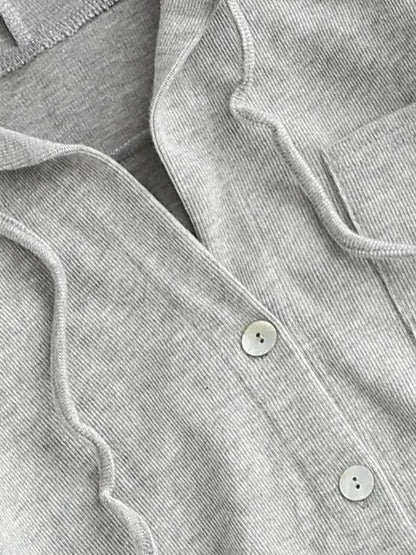 Hooded Front Pocket Knit Jacket - LuckyFash™