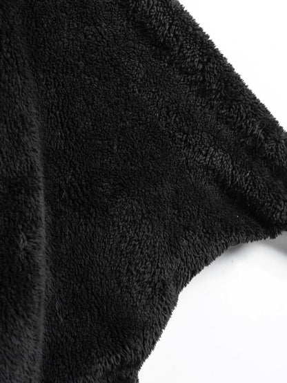 Hooded Open Front Fluffy Teddy Coat - LuckyFash™