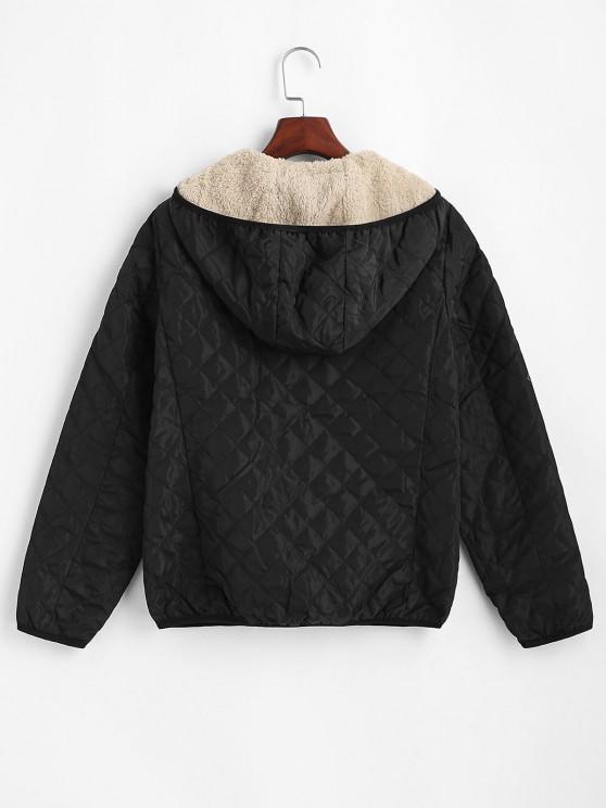 Hooded Pockets Fleece Lined Quilted Coat - LuckyFash™