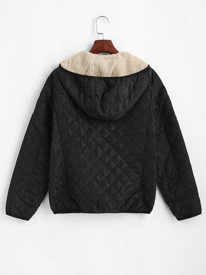 Hooded Pockets Fleece Lined Quilted Coat - LuckyFash™