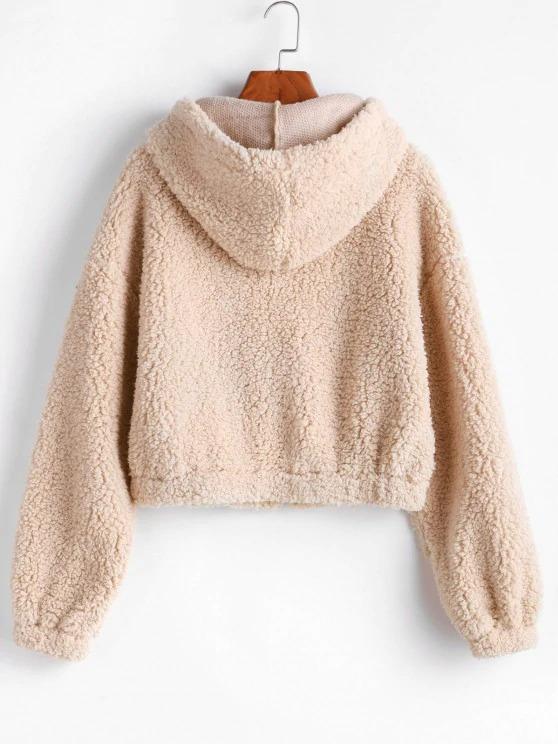 Hooded Zip Up Fluffy Teddy Jacket - LuckyFash™