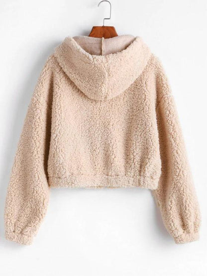 Hooded Zip Up Fluffy Teddy Jacket - LuckyFash™