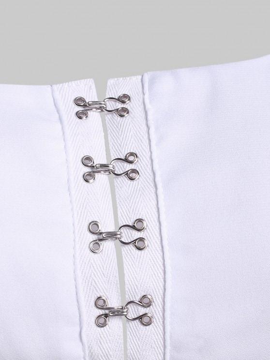 Hook and Eye Chiffon Knot Open Back Crop Top - LuckyFash™