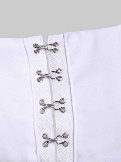 Hook and Eye Chiffon Knot Open Back Crop Top - LuckyFash™