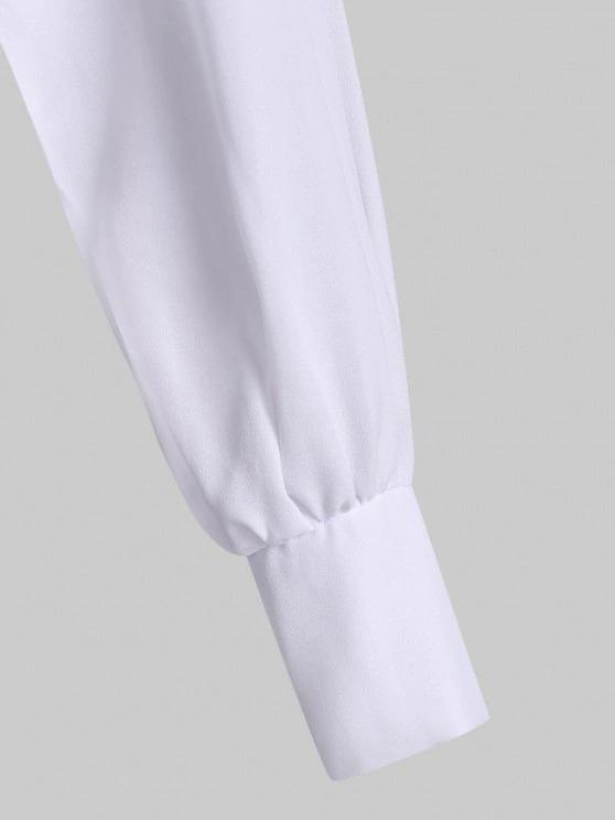 Hook and Eye Chiffon Knot Open Back Crop Top - LuckyFash™