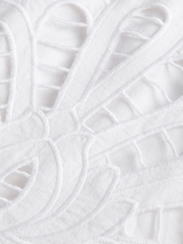 Hook Flower Hollow out Lace up Top Blouse - LuckyFash™