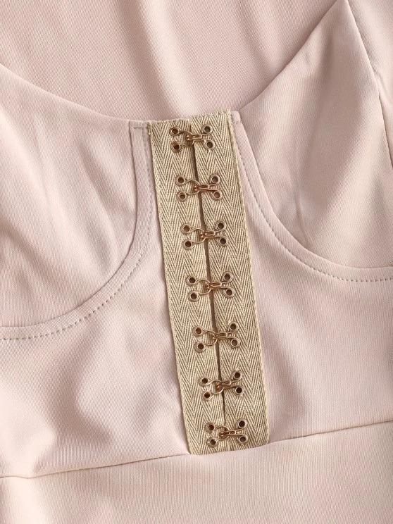 Hook Placket Sweetheart Bodycon Mini Dress - LuckyFash™