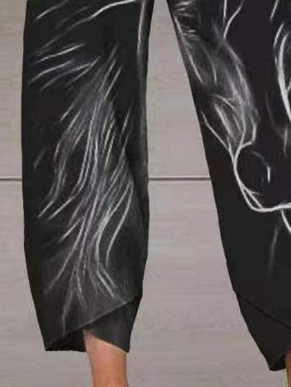 Horse Print Loose Lantern Pocket Pants - LuckyFash™