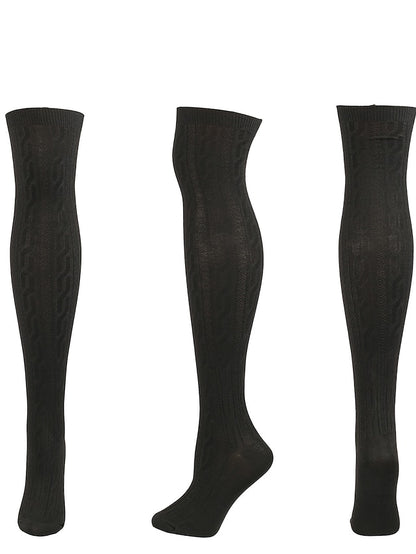 Women's Knee High Socks Home Daily Solid Color Polyester Spandex Basic Classic Warm 1 Pair - LuckyFash™
