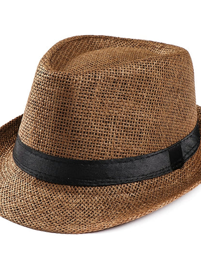 Unisex Sunhat Women Men Fashion Summer Casual Trendy Beach Sun Straw Jazz Band Hat Cowboy Fedora Hat - LuckyFash™