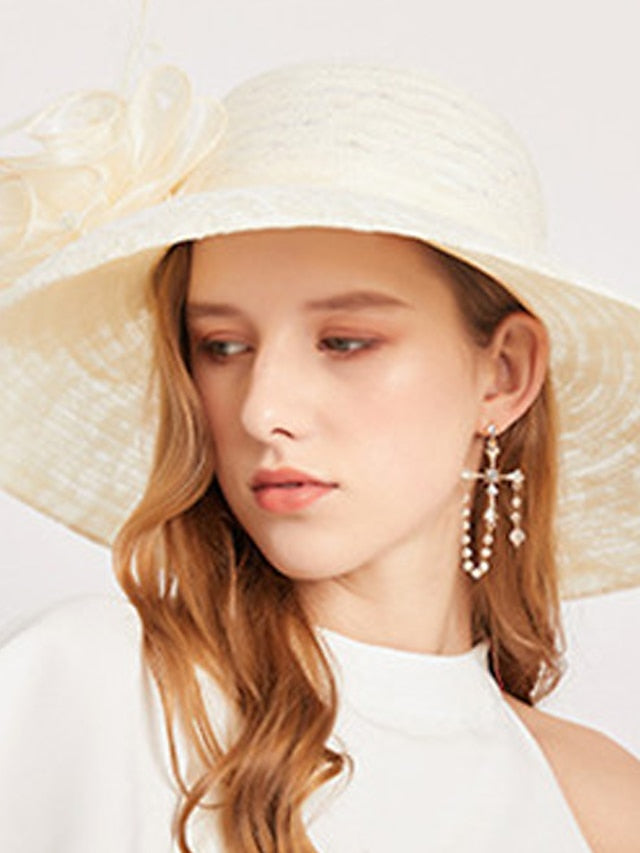 Women's Hat Bucket Hat Sun Hat Black And White Black Pink Party Outdoor Dailywear Floral Floral Portable Windproof Comfort - LuckyFash™