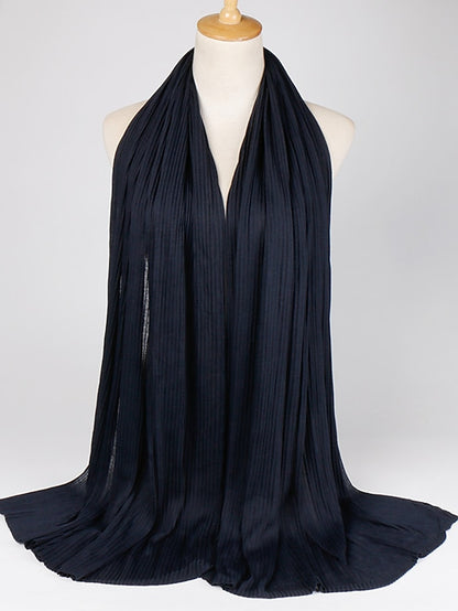 Multiple Colors Plain Solid Wrinkle Maxi Jersey Hijab Shawl Wrap Elastic Foulards Sjaal Arab Snood Islamic Muslim Headband 180*80Cm - LuckyFash™