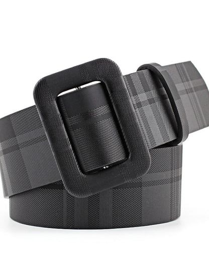 Women's Unisex PU Buckle Belt PU Leather Sliding Buckle Plain Casual Classic Party Daily Black Brown Yellow Beige - LuckyFash™