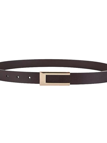 Women's Belt Genuine Leather Red Brown Black Red Brown Waist Belt Daily Holiday Dress Solid Color / Coffee - LuckyFash™