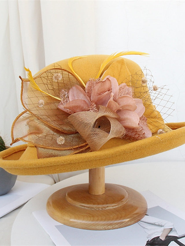 Women's Hat Bucket Hat Black Purple Yellow Party Outdoor Dailywear Floral Floral Portable Windproof Comfort - LuckyFash™