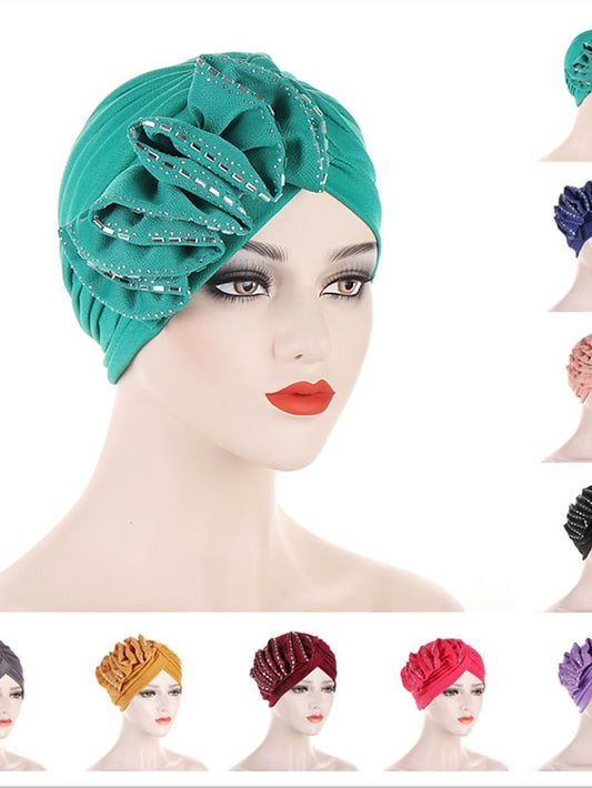 Lastest Flower Turban Bonnet for Women Muslim Hijab Headscarf Cap Wedding Party Headwear Turbante African Headtie - LuckyFash™