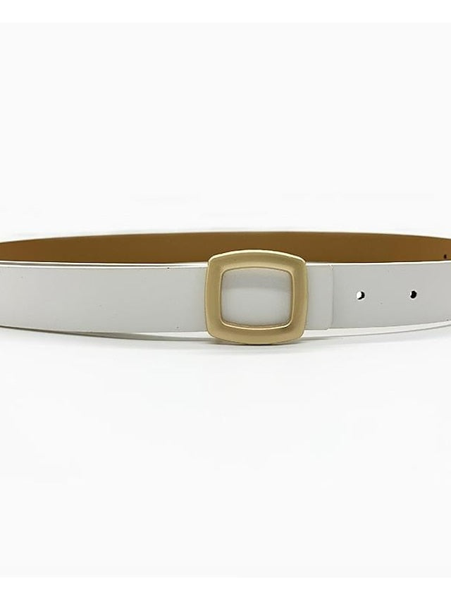 ins retro classic square buckle belt women's simple wide belt women's snap button casual jeans jacket coat decoration - LuckyFash™