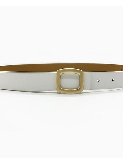 ins retro classic square buckle belt women's simple wide belt women's snap button casual jeans jacket coat decoration - LuckyFash™