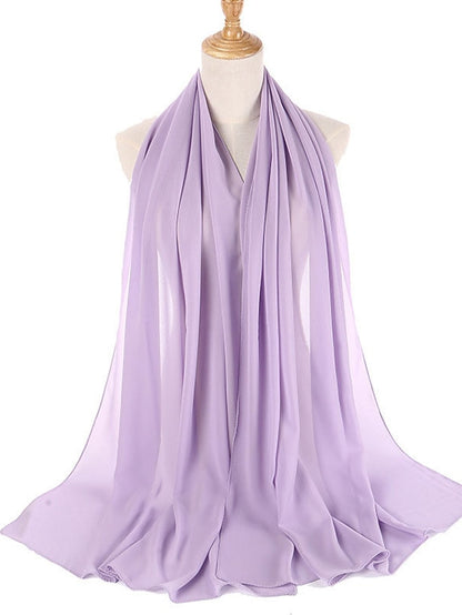 Women's Chiffon Scarf Party Dailywear Holiday Red Pink Scarf Pure Color - LuckyFash™