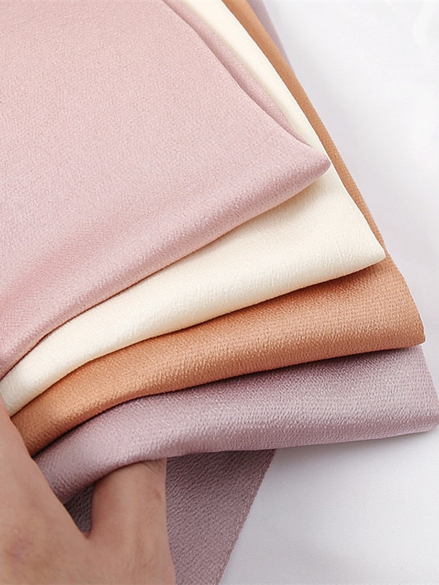 Crinkle Satin Hijab for Muslim Women Crepe Plain Shawl Wrinkle Solid Long Turban Islam Headscarf Solid Color Head Wrap Fashion - LuckyFash™