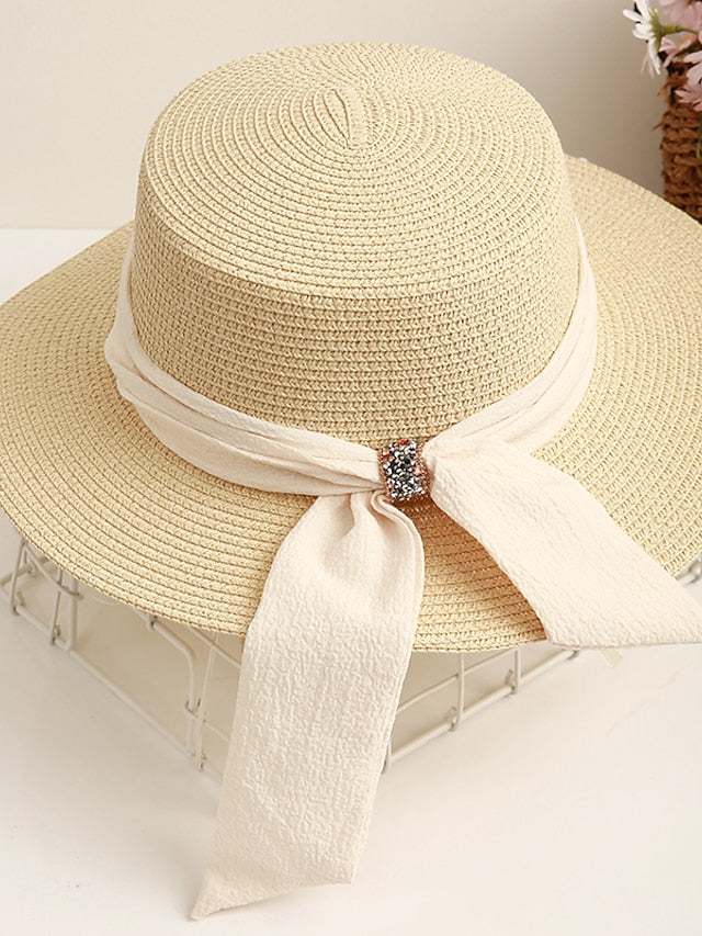 Women's Sun Hat Straw Hat Holiday Straw Vacation Casual Nordic Style Breathability Outdoor Comfortable 1 pcs - LuckyFash™
