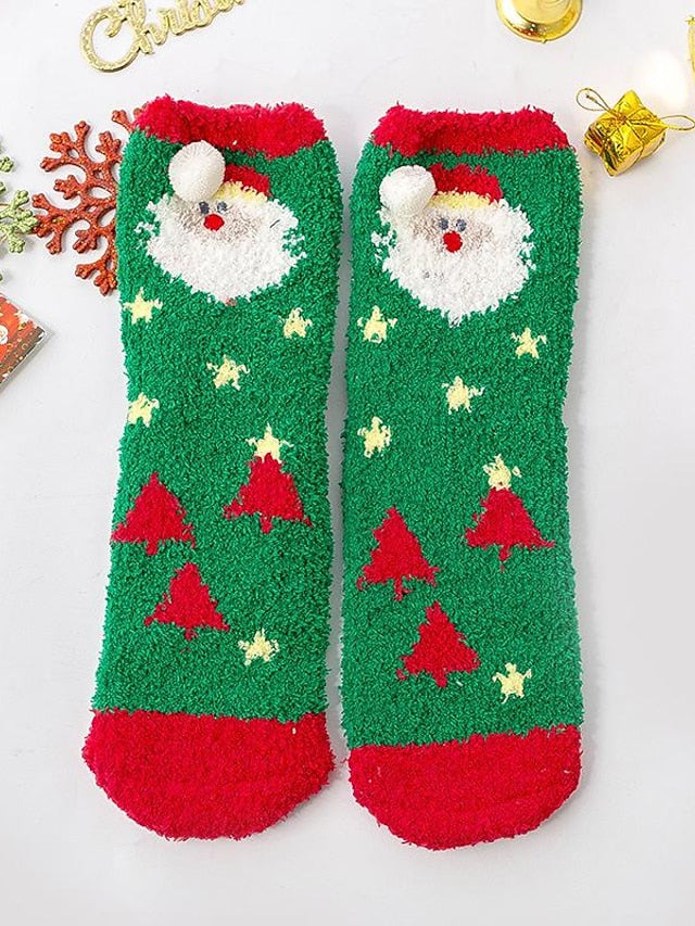 Women's Crew Socks Party Christmas Gift Multi Color Animal Patterned Polyester Spandex Casual Classic Warm Cute 1 Pair - LuckyFash™