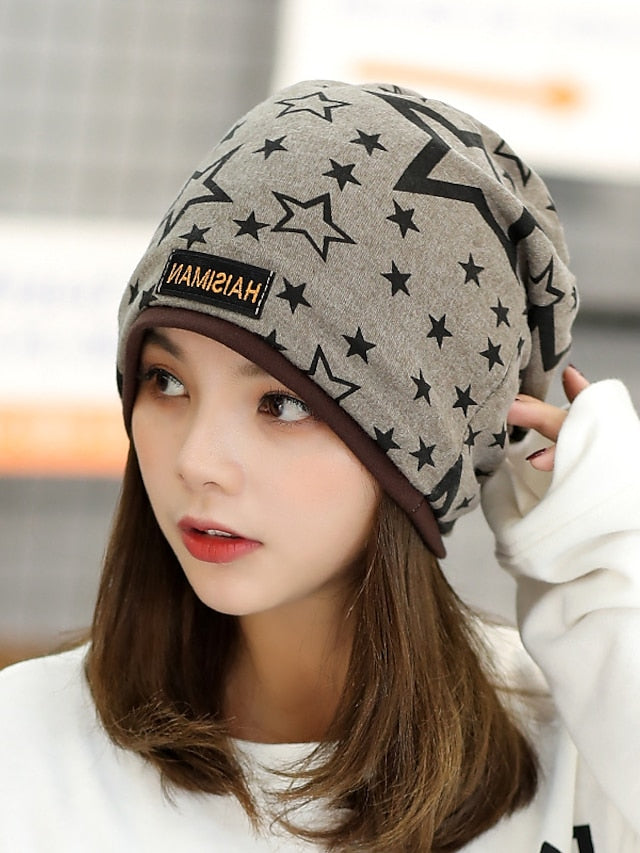 Men's Women's Slouchy Beanie Hat Outdoor Home Daily Stars Spandex Cotton Cute Casual Warm Elastic Casual / Daily 1 pcs - LuckyFash™