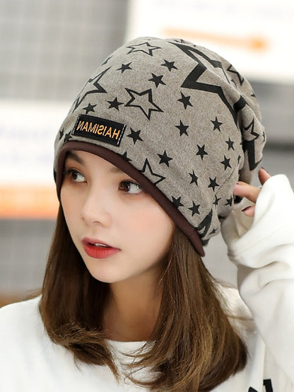 Men's Women's Slouchy Beanie Hat Outdoor Home Daily Stars Spandex Cotton Cute Casual Warm Elastic Casual / Daily 1 pcs - LuckyFash™