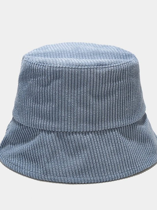 Fall Winter Classic Corduroy Bucket Hat Outdoor Panama Harajuku Style Fishing Bucket Hats For Female Male Unisex  Casual Solid Cap - LuckyFash™