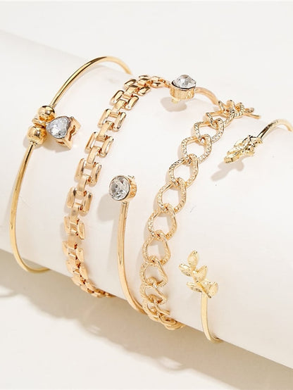 Women's Cuff Bracelet Heart Heart Punk Fashion Statement Polyamide Bracelet Jewelry Silver / Gold For Office Sport Gift Daily Date - LuckyFash™