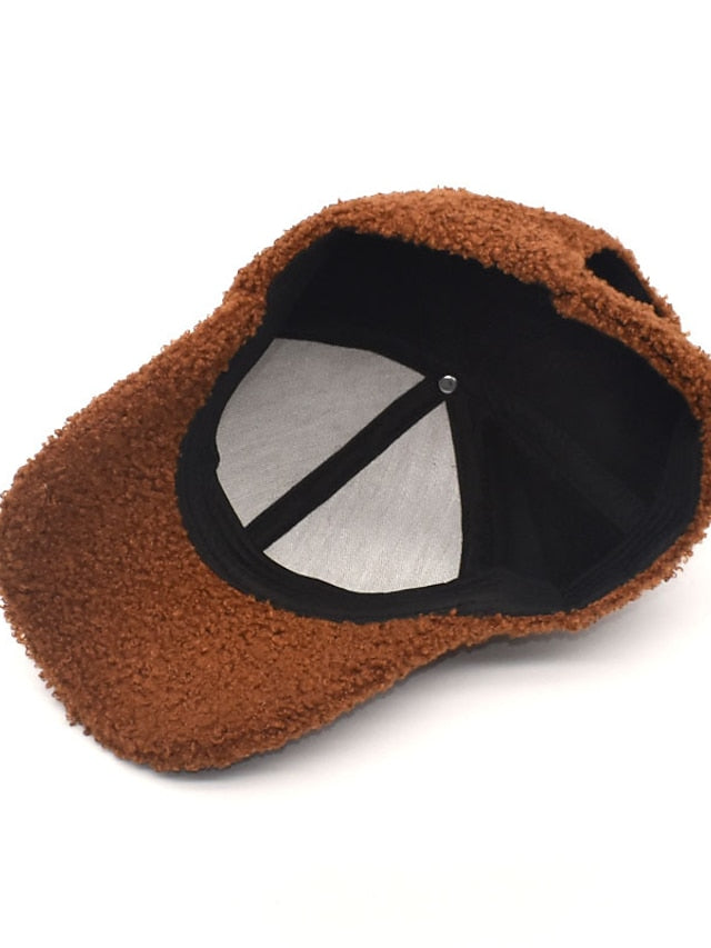 Women's Hat Baseball Cap Winter Hats Black Pink Khaki Outdoor Street Dailywear Fleece Pure Color Windproof Comfort Warm - LuckyFash™