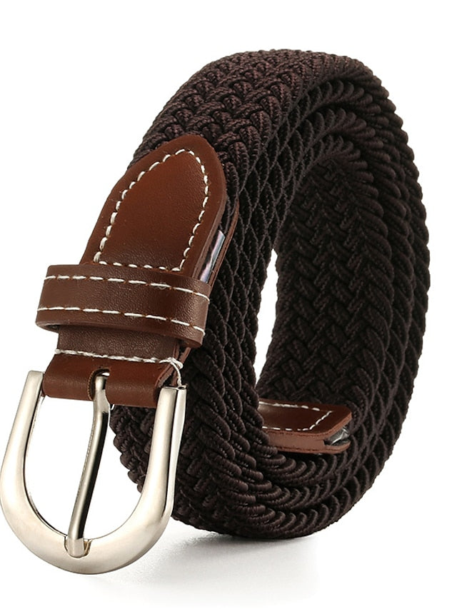 Men's Women's Web Belt Canvas Buckle Free Plain Classic Casual Work Daily Black Blue Green Dark Blue - LuckyFash™