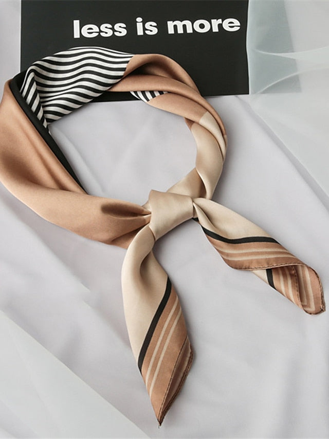 Women's Square Scarf Party Dailywear Holiday Blue Pink Scarf Color Block Stripe - LuckyFash™