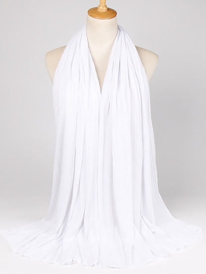 Multiple Colors Plain Solid Wrinkle Maxi Jersey Hijab Shawl Wrap Elastic Foulards Sjaal Arab Snood Islamic Muslim Headband 180*80Cm - LuckyFash™