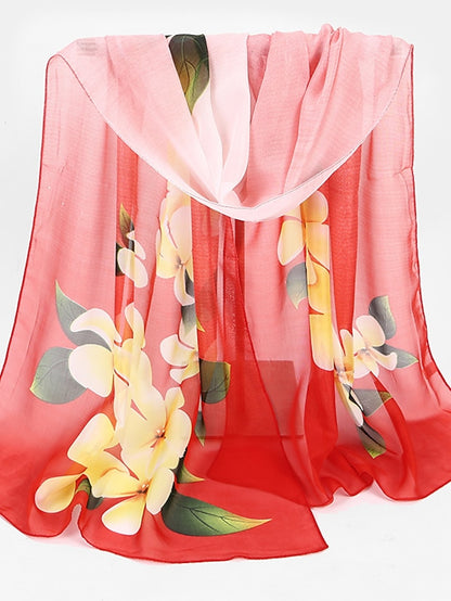 Women'S Spring And Summer Printed Chiffon Scarf Scarf Shawl Small Gauze Scarf - LuckyFash™