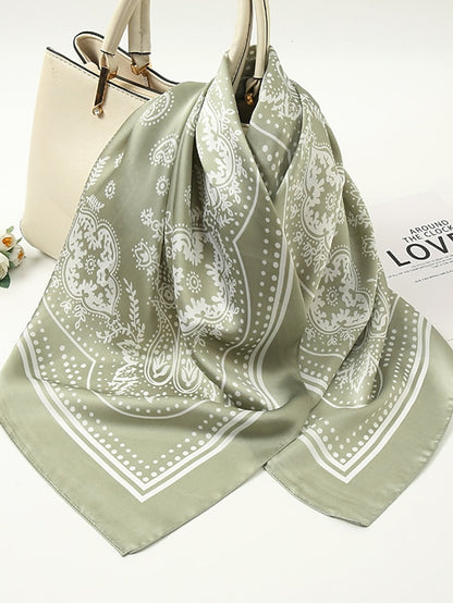 Fashion Printed Hair Scarf For Women 70*70cm Shawl Simple Bandana Head Bag Scarfs Female Kerchief Neck Scarves - LuckyFash™