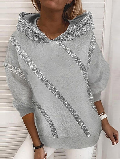 Women's Hoodie Pullover Casual Silver Light gray Camo / Camouflage Loose Fit Daily Hooded Long Sleeve S M L XL XXL - LuckyFash™