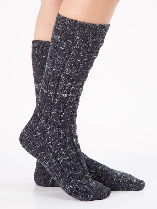 Women's Crew Socks Home Daily Spandex Acrylic Fibers Nylon Basic Casual Classic Warm 1 Pair - LuckyFash™