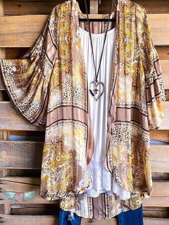 I'll Be Here Kimono - Taupe - LuckyFash™