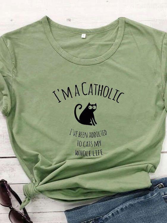 I'M A CATHOLIC Print Stylish T-Shirt - LuckyFash™