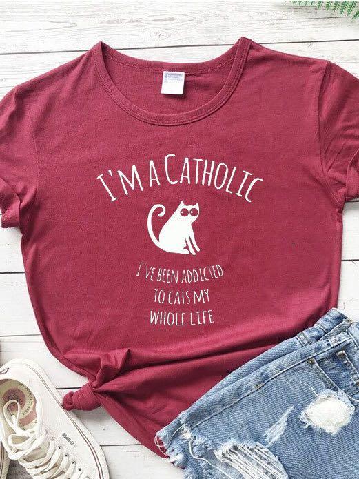 I'M A CATHOLIC Print Stylish T-Shirt - LuckyFash™