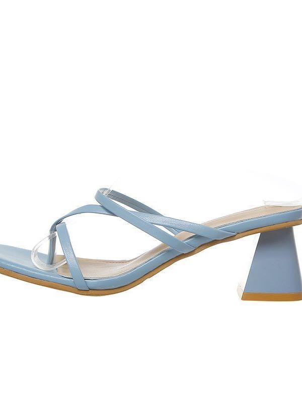 INS Mule Be Back Strappy Block Heeled Mules - LuckyFash™