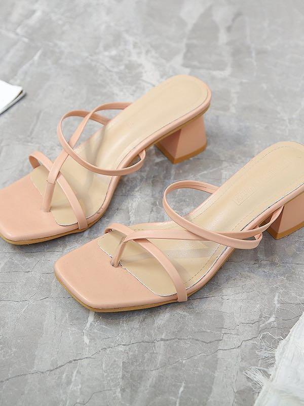 INS Mule Be Back Strappy Block Heeled Mules - LuckyFash™