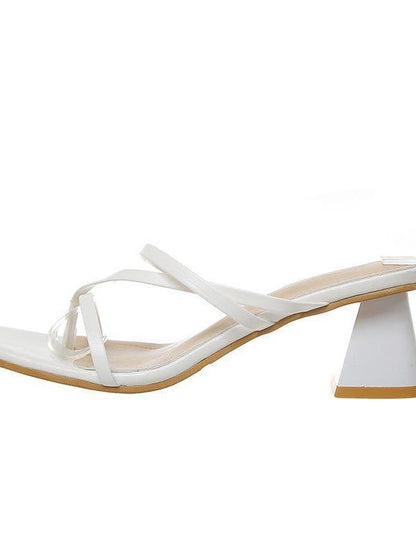 INS Mule Be Back Strappy Block Heeled Mules - LuckyFash™