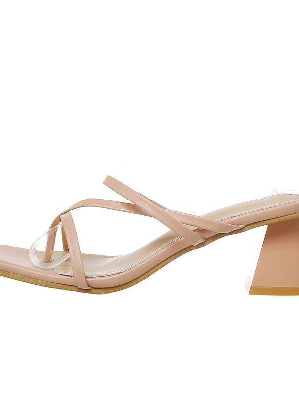 INS Mule Be Back Strappy Block Heeled Mules - LuckyFash™