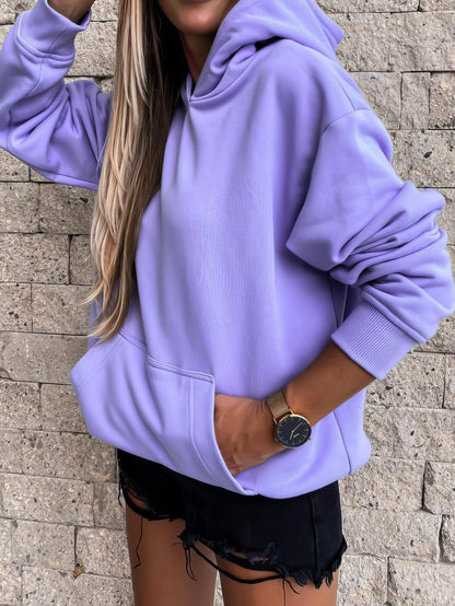 Hoodies Long Sleeve Solid Pocket Hedging Hoodies - LuckyFash™